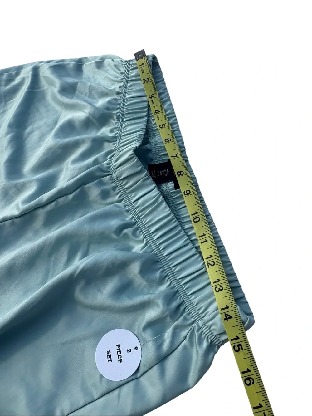 House of Harlow 1960 Sleepwear Large Blue Green Satin Pajama Set NWOT